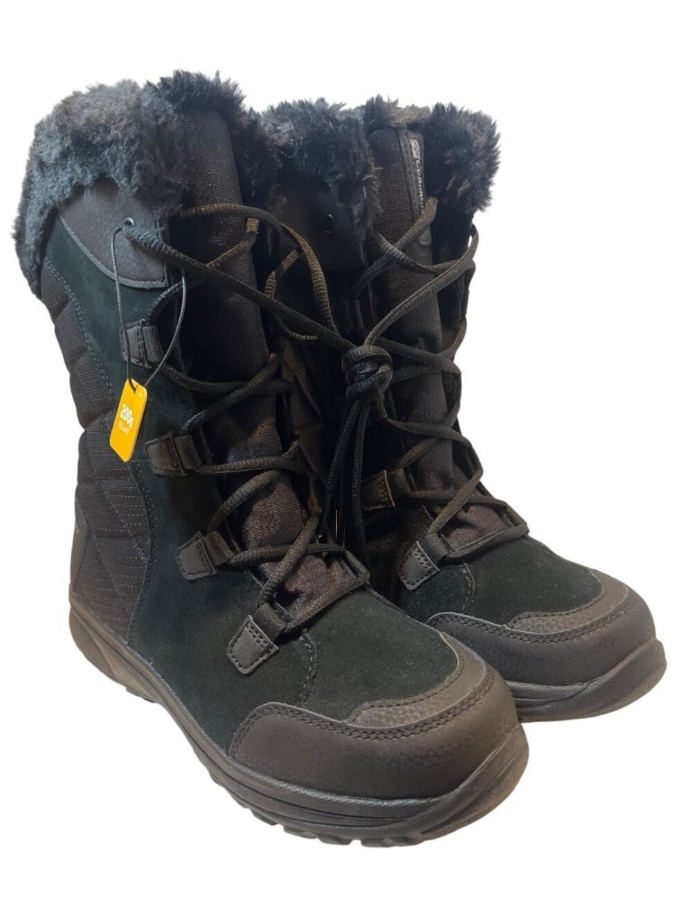 New Columbia Womens Waterproof Winter Boots with Faux Fur Trim Black 200g Insula